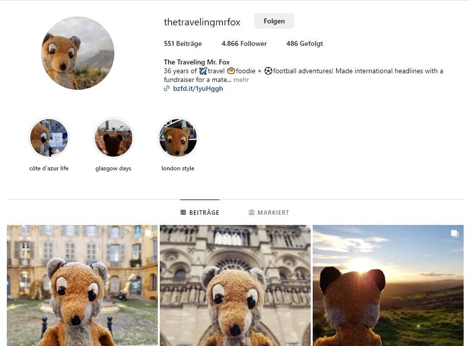 social media Instagram, travelingmrfox