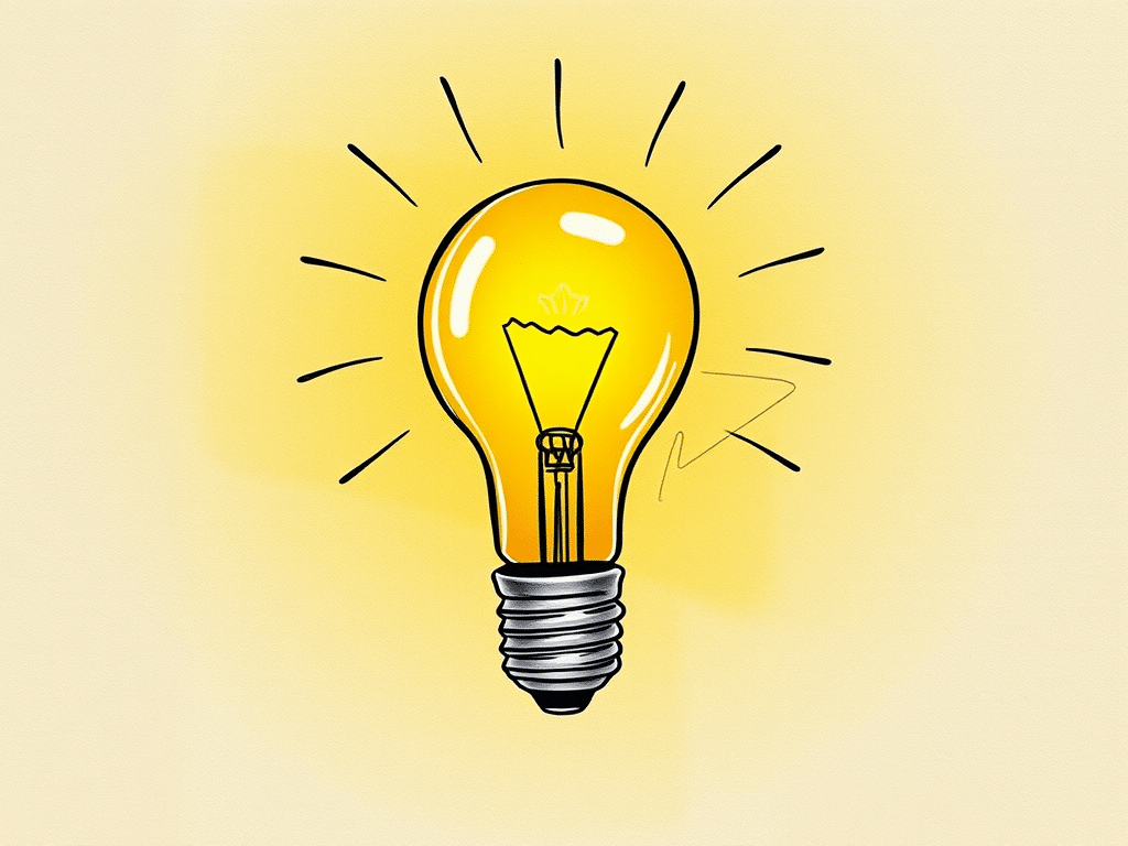 creative ideas illustrated with a lightbulb
