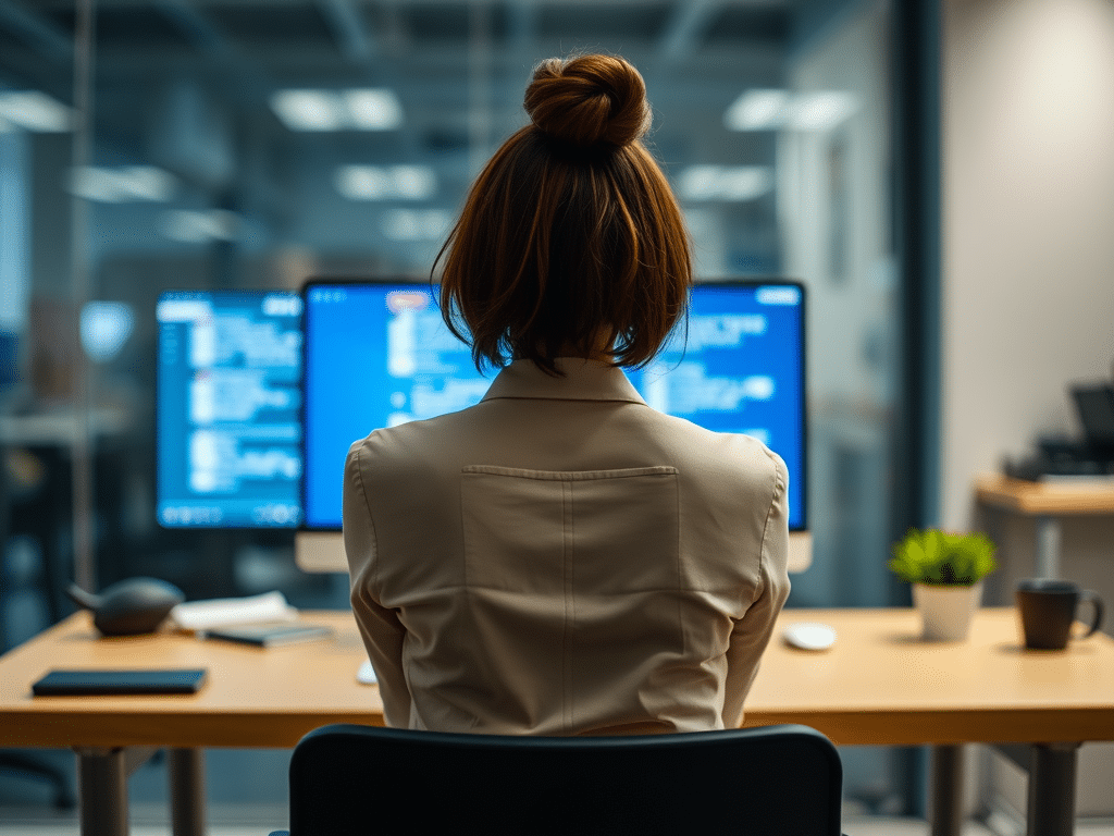 accountants for freelancers, woman working in an office